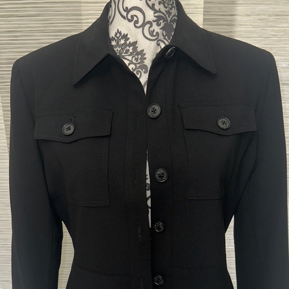 Lauren Ralph Lauren Women's Black Utility Jacket/Blazer Sz. 6P - Picture 4 of 10